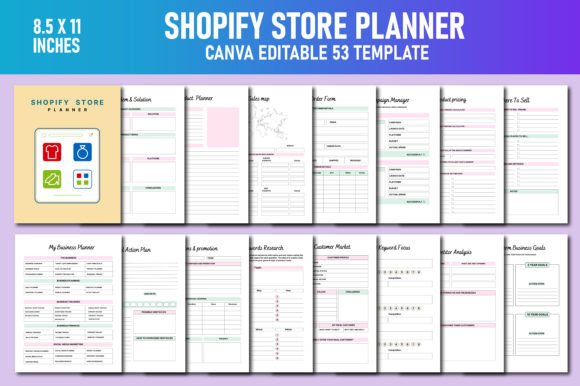 Download Shopify Store Planner Canva KDP - Canva Collection