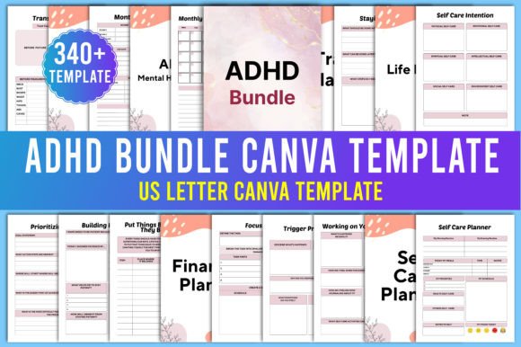 Download ADHD Planner Bundle Canva Templates - Canva Collection