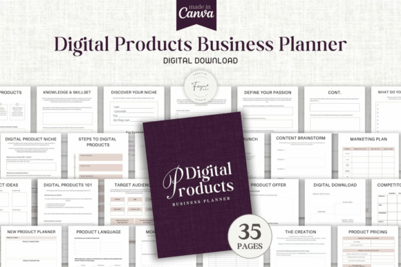 Download Free Digital Product Planner Canva Templ - Canva Collection