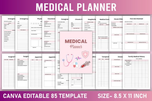 Download Editable Medical Planner Canva Template - Canva Collection