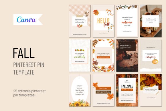 Download Fall Pinterest Pin Canva Templates - Canva Collection