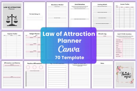 Download Editable Law of Attraction Planner Canva - Canva Collection