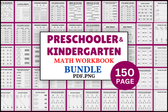 Download Preschool and Kindergarten Math Workbook - Premium Bundle