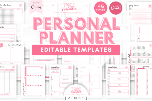 Download Personal Planner Canva Templates | PINKS - Canva Collection