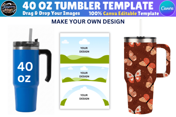 Download 40oz Tumbler Canva Editable Template - Canva Collection