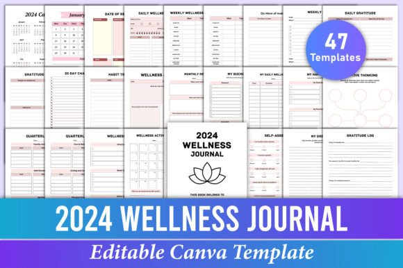 Download 2024 Wellness Journal Canva Templates - Canva Collection