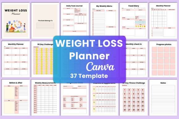Download Editable Weight Loss Planner Canva - Canva Collection