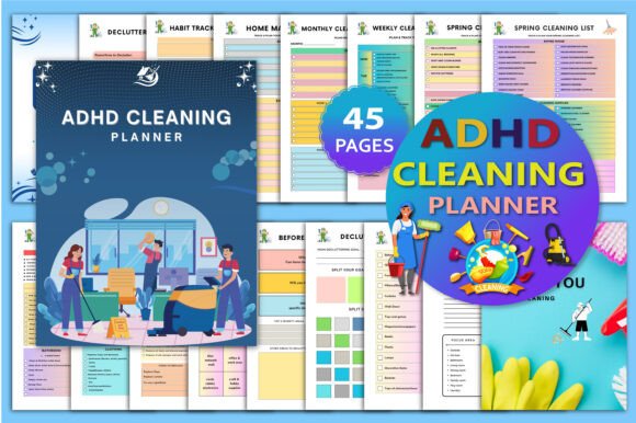 Download 🧠 ADHD Cleaning Planner Canva Template - Canva Collection