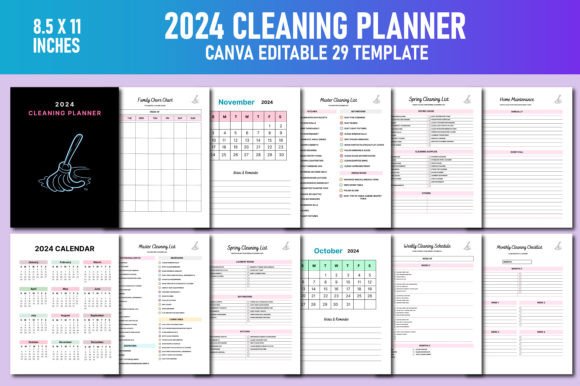 Download 2024 Cleaning Planner Canva KDP - Canva Collection