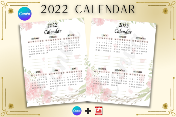 Download 2022 Calendar Printable, Canva Templates - Canva Collection