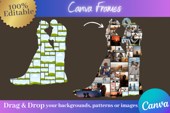 Download Bride &amp; Groom Photo Collage Canva Frames - Canva Collection
