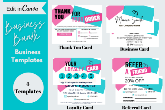 Download Small Business Card Bundle, Canva Templates - Canva Collection