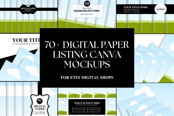 Download Etsy Digital Paper Mockup Canva Template - Canva Collection