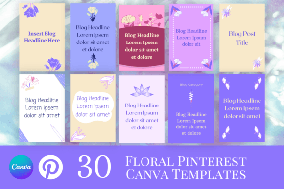 Download Floral Pinterest Pin Canva Templates - Canva Collection