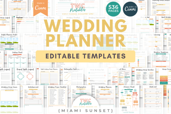 Download Wedding Planner Canva Templates | MIAMI - Premium Resources