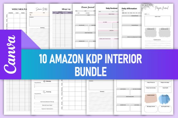Download Editable 10 KDP Interiors Bundle Canva - Canva Collection