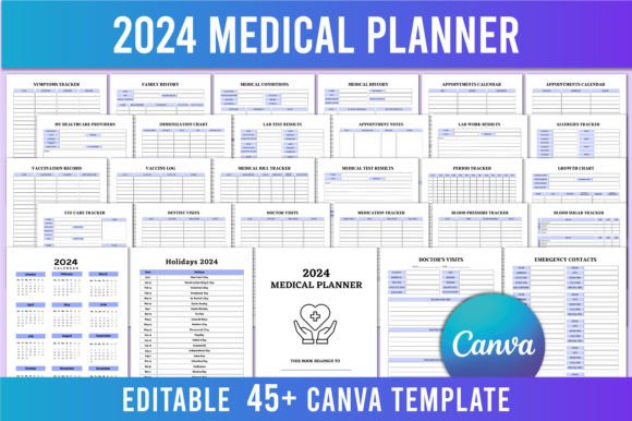 Download Editable 2024 Medical Planner for Canva - Canva Collection