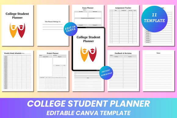 Download College Student Planner Canva KDP - Canva Collection
