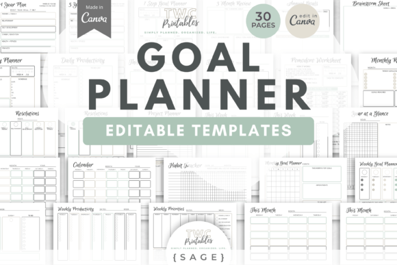Download Goal Planner Canva Templates | SAGE - Canva Collection