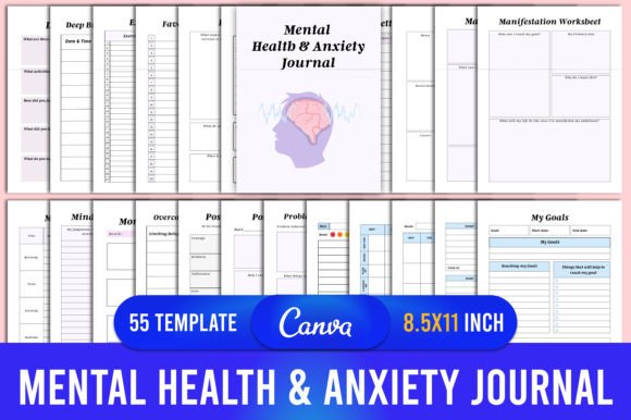 Download Mental Health &amp; Anxiety Journal Canva - Canva Collection