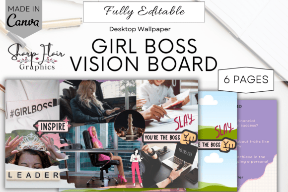 Download Editable Girl Boss Vision Board | Canva - Canva Collection