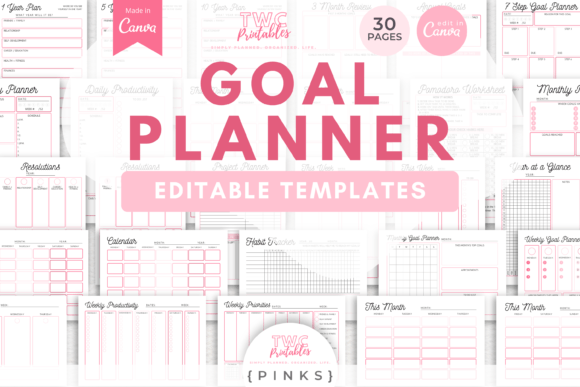 Download Goal Planner Canva Templates | PINKS - Canva Collection