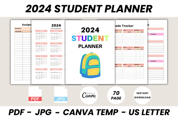 Download 2024 Student Planner Canva Template - Canva Collection