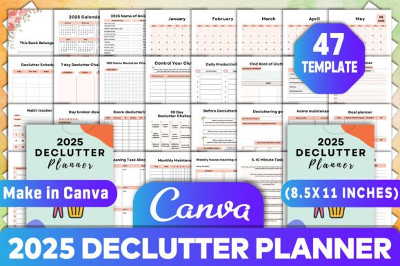 Download 2025 Declutter Planner Canva Kdp - Canva Collection