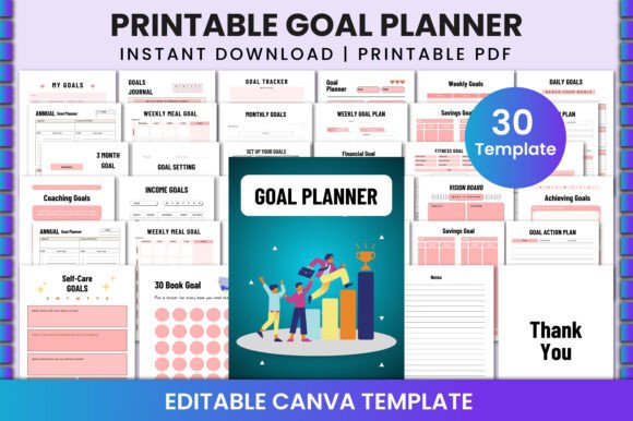 Download Printable Goal Planner for Canva KDP - Canva Collection