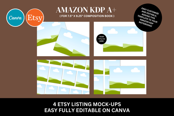 Download Amazon KDP a+ Canva Mockup Bundle - Canva Collection