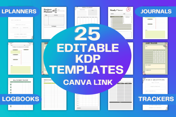Download 25 Editable KDP Templates Canva Link - Canva Collection