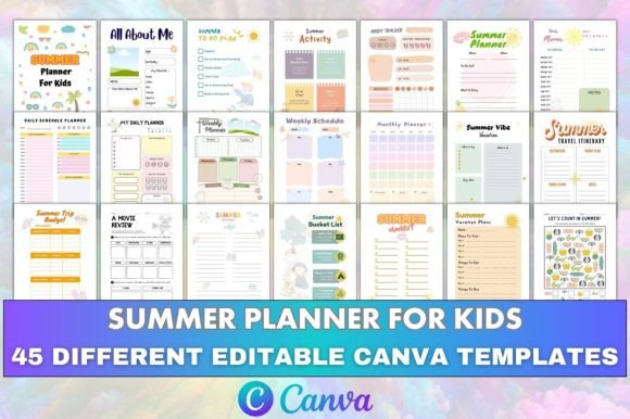 Download Canva Editable Summer Planner for Kids - Canva Collection