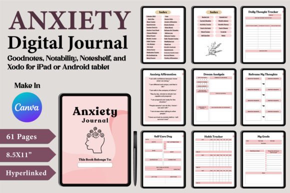 Download Digital Anxiety Journal Canva Templates - Canva Collection